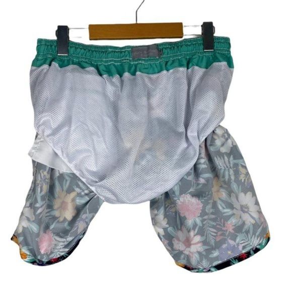 Jon Sonen Swimwear Men's Lined Floral Print Drawstring Bathing Suit Trunks US XL - Picture 3 of 8